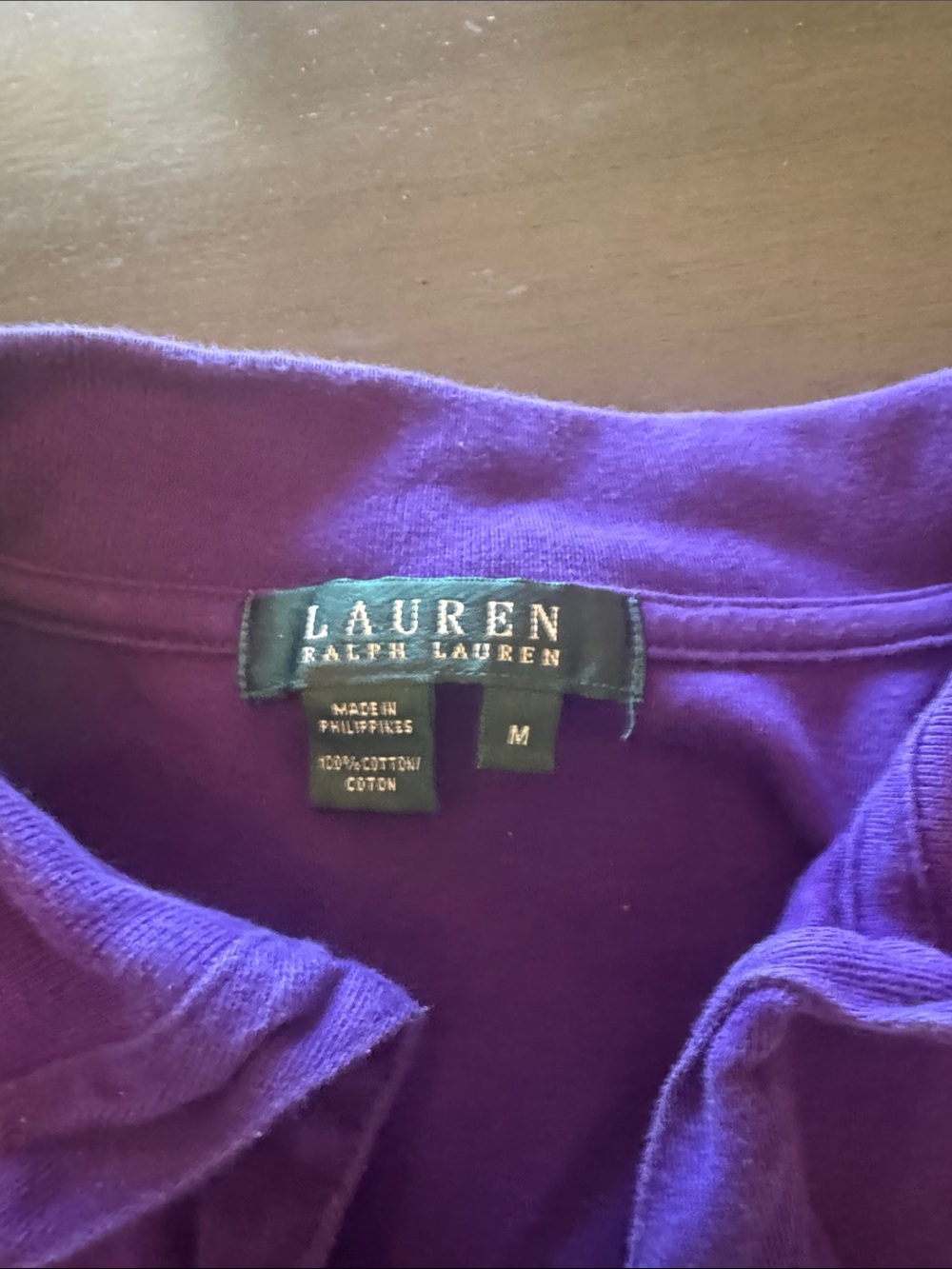 Ralph Lauren Purple Long-Sleeve Polo with Crest Patch - Picture 2 of 4